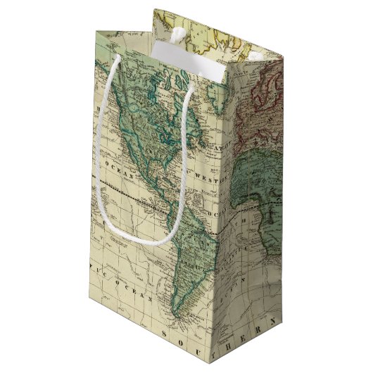 World on Mercators Projection Klein Cadeauzakje (Achterkant Gekanteld)