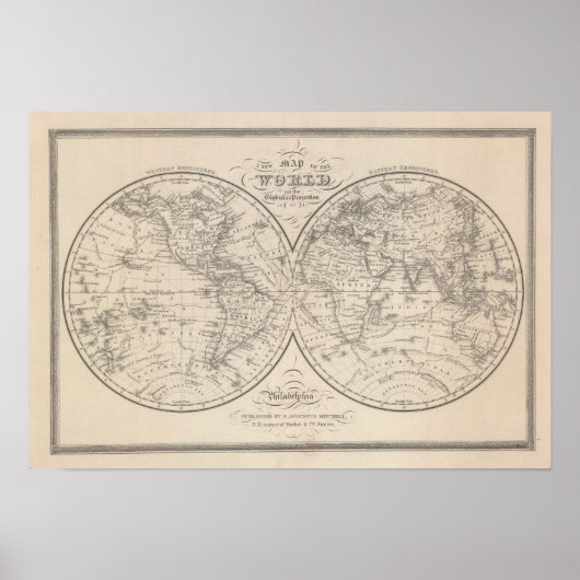 World on the Globular Projection Poster (Voorkant)