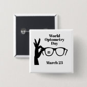 World Optometry Day Button met Glasses Silhouette (Voorkant /achterkant)