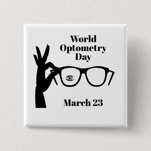 World Optometry Day Button met Glasses Silhouette (Voorkant)
