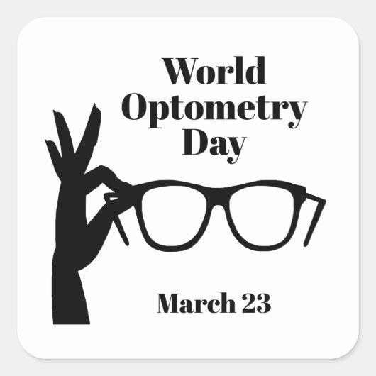 World Optometry Day Sticker met bril (Voorkant)