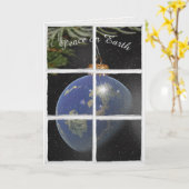 World ornament for Peace on Earth in raam Kaart (Gele Bloem)