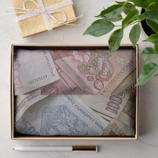 world paper money tissue tissuepapier (Geschenk)