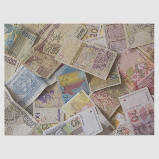 world paper money tissue tissuepapier (Voorkant)