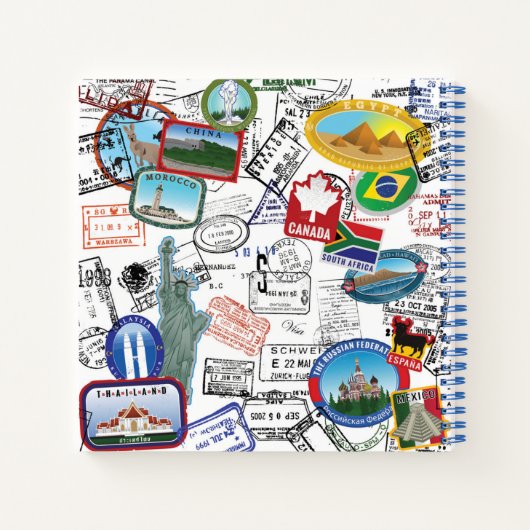 World Passport Pattern Notitieboek (Achterkant)