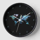 WORLD PAUA SQUARE WALL CLOCK (Voorkant)