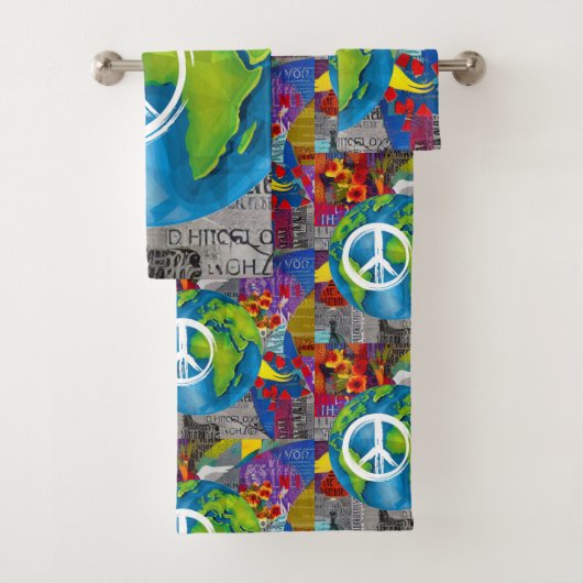 World Peace Bathroom Towel Set Bad Handdoek (Insitu)
