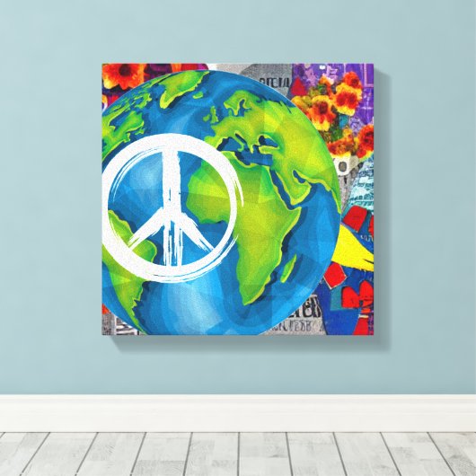 World Peace Canvas Art (Insitu (Houten vloer))