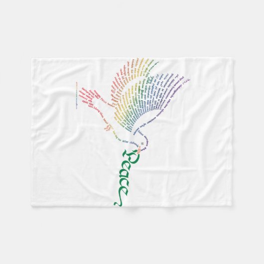 World Peace Dove Blanket Fleece Deken (Voorkant (Horizontaal))