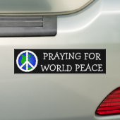 World Peace Earth en Peace Sign-BUMPERSTICKER Bumpersticker (Op auto)
