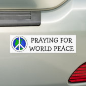 World Peace Earth en Peace Sign-BUMPERSTICKER Bumpersticker (Op auto)