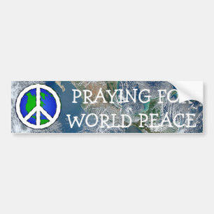 World Peace Earth en Peace Sign-BUMPERSTICKER Bumpersticker