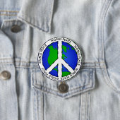 World Peace Earth en Peace Sign-Button Ronde Button 7,6 Cm (In situ)