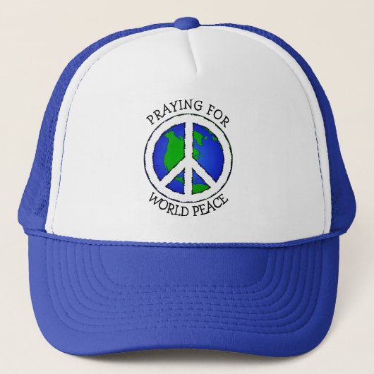 World Peace Earth en Peace Sign-Pet Trucker Pet (Voorkant)