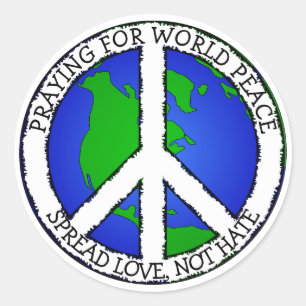 World Peace Earth en Peace Sign Sticker