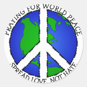 World Peace Earth en Peace Sign Sticker