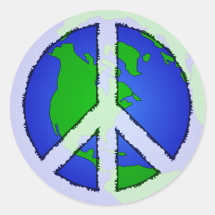 World Peace Earth en Peace Sign Sticker