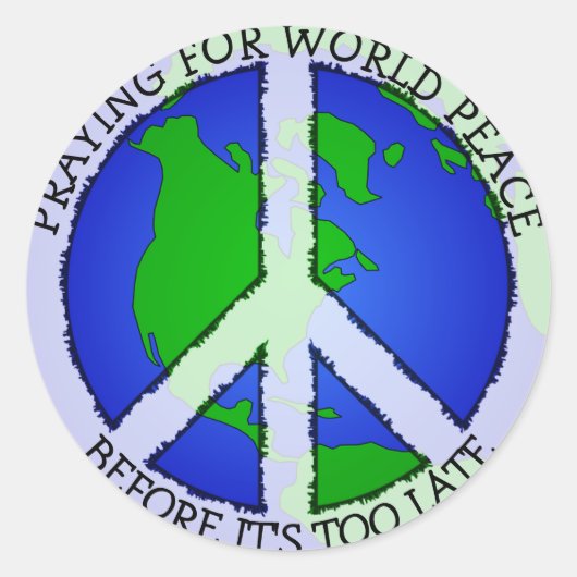 World Peace Earth en Peace Sign Sticker (Voorkant)