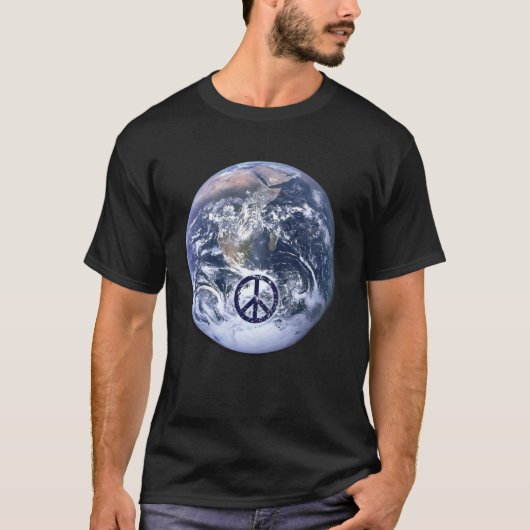 World Peace Earth Peace Symbol Design T-shirt (Voorkant)