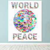 World Peace Flag II Collectie Wall Art Canvas Afdruk (Insitu (Houten vloer))