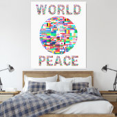 World Peace Flag II Collectie Wall Art Canvas Afdruk (Insitu (Slaapkamer))
