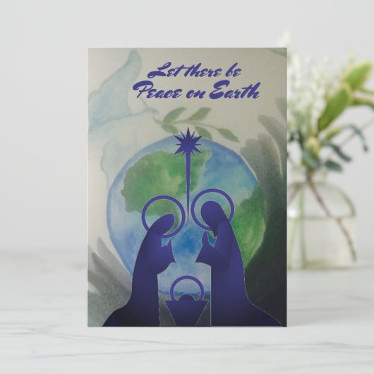 World Peace Flat Holiday Card Feestdagenkaart (Staand voorkant)