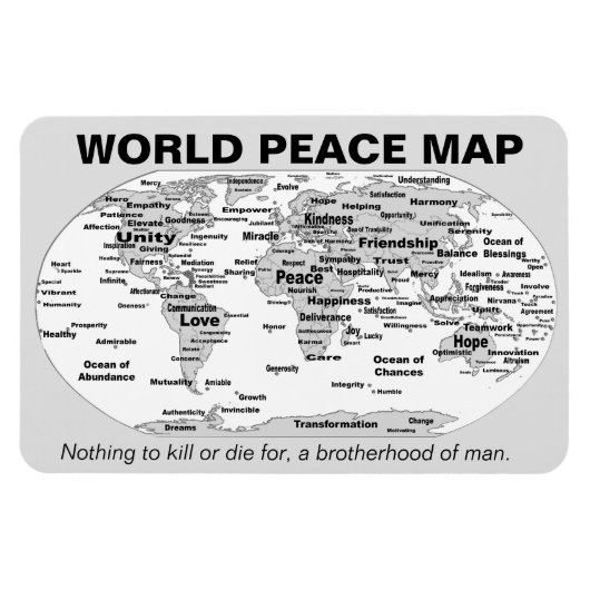 World Peace Map Magneet (Horizontaal)