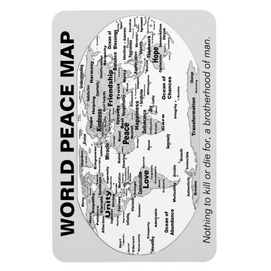 World Peace Map Magneet (Verticaal)