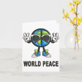 World Peace On Earth Shirt Global Love Peace Sign Kaart (Gele Bloem)