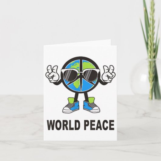 World Peace On Earth Shirt Global Love Peace Sign  Kaart (Voorkant)