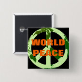 WORLD PEACE PINBACK BUTTON (Voorkant /achterkant)