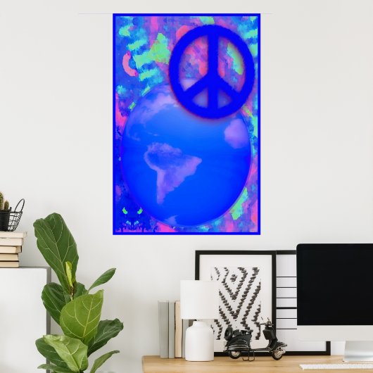 WORLD PEACE-Poster Poster (Thuiskantoor)