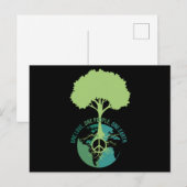 World Peace Sign Tree Earth Briefkaart (Voorkant / Achterkant)