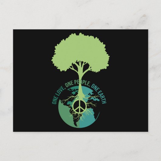 World Peace Sign Tree Earth Briefkaart (Voorkant)
