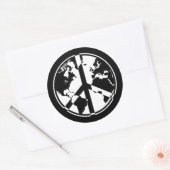 World Peace Sticker - Wit op Zwart (Envelop)