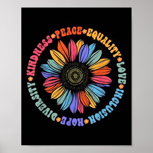 World Peace Suprter Sunflower Floral Outfit Kindne Poster (Voorkant)