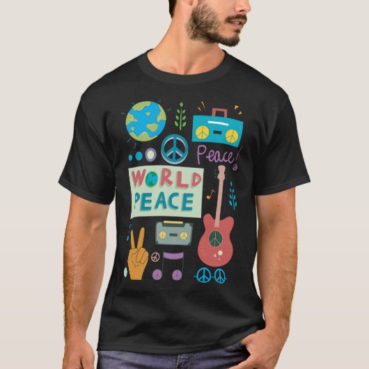 World Peace Symbols Mannen T-shirt (Voorkant)
