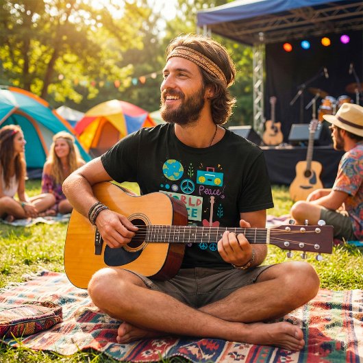 World Peace Symbols Mannen T-shirt