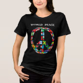 world peace T-shirt Tri-Blend Shirt (Voorkant)