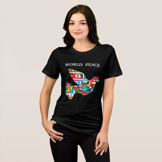 world peace Tri-Blend Shirt (Voorkant volledig)