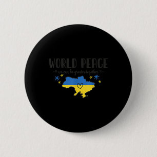 World Peace Ukraine Shirt Geen oorlog in Oekraïne  Ronde Button 5,7 Cm