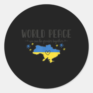 World Peace Ukraine Shirt Geen oorlog in Oekraïne Ronde Sticker