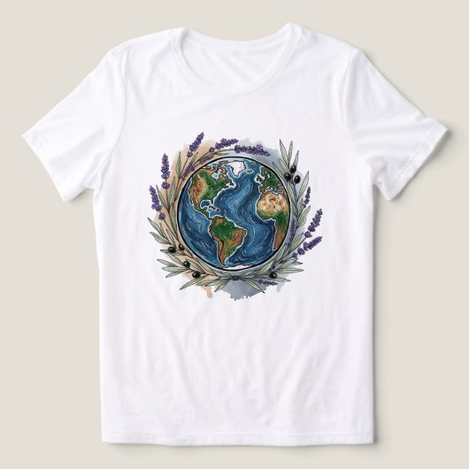 World Peace Waterverf Art Tri-Blend Shirt (Design voorkant)