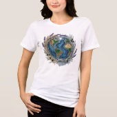 World Peace Waterverf Art Tri-Blend Shirt (Voorkant)
