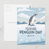 World Penguin Day Winter Nature Illustration Briefkaart (Voorkant / Achterkant)