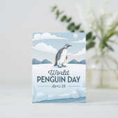 World Penguin Day Winter Nature Illustration Feestdagenkaart (Staand voorkant)