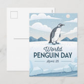 World Penguin Day Winter Nature Illustration Feestdagenkaart (Voorkant / Achterkant)