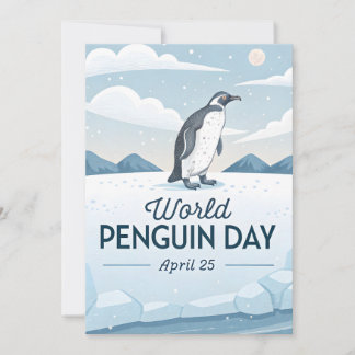 World Penguin Day Winter Nature Illustration Kaart