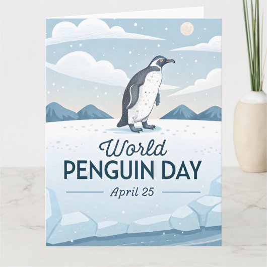 World Penguin Day Winter Nature Illustration Kaart (Voorkant)