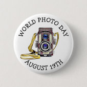 World Photo Day 19 augustus knop Ronde Button 5,7 Cm (Voorkant)